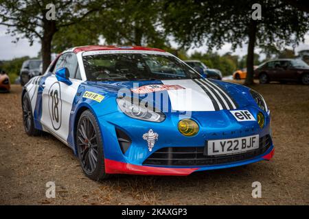 2022 Alpine A110s, en exposition au salon privé Classic & Supercar Motor show qui s'est tenu au Palais de Blenheim le 4th septembre 2022 Banque D'Images