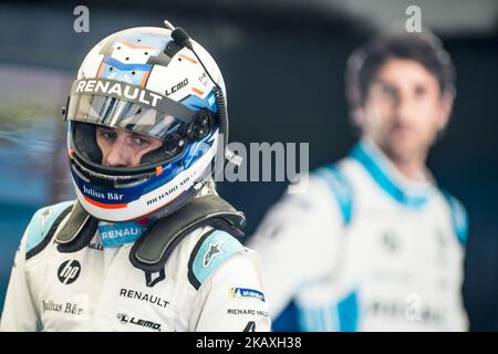 Nicolas Prost (FRA) de Renault e.dams lors du premier jour du Championnat FIA de Formule E de Rome E-Prix 2018 à Circuto Cittadino delEUR, Rome, Italie, le 13 avril 2018. (Photo de Giuseppe Maffia/NurPhoto) Banque D'Images