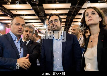 Le salon Internet des affaires et des nouvelles technologies « la conférence Web » a eu lieu lors du Digital Summ'R à Lyon, en France, sur 26 avril 2018. Mounir MAHJOUBI, secrétaire d'État du premier ministre chargé du numérique, était présent au salon. (Photo de Nicolas Liponne/NurPhoto) Banque D'Images