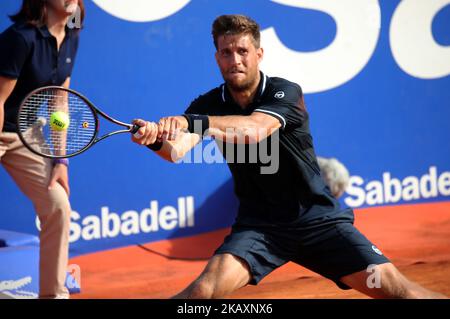 Martin Klizan lors du match entre Rafa Nadal lors de l'Open de Barcelone Banc Sabadell, le 27th avril 2018 à Barcelone, Espagne. -- (photo par Urbanandsport/NurPhoto) Banque D'Images