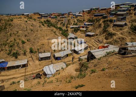 Cox's Bazar, Bangladesh : scénario récent du camp de réfugiés de Rohingya à Balukali, dans Cox's Bazar. Le Conseil de sécurité de l'ONU est parvenu le 28 avril à visiter le camp de réfugiés de Rohingya à Cox's Bazar, au Bangladesh (photo de Masfiqur Sohan/NurPhoto) Banque D'Images