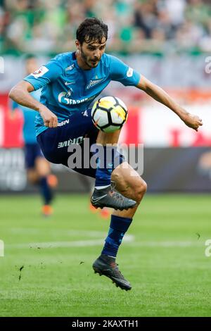 Aleksandr Erokhin du FC Zenit Saint-Pétersbourg lors du match de la Ligue russe de football entre le FC Lokomotiv Moscou et le FC Zenit Saint-Pétersbourg sur 5 mai 2018 à l'arène RZD de Moscou, en Russie. (Photo de Mike Kireev/NurPhoto) Banque D'Images