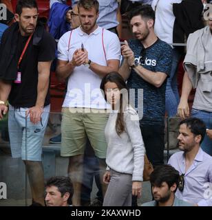 Ana Boyer Preysler au cours de la cinquième journée du tournoi de tennis Mutua Madrid Open à la Caja Magica sur 9 mai 2018 à Madrid, Espagne (photo par Oscar Gonzalez/NurPhoto) Banque D'Images