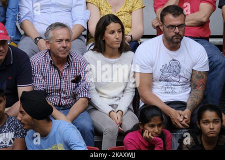 Ana Boyer Preysler au cours de la cinquième journée du tournoi de tennis Mutua Madrid Open à la Caja Magica sur 9 mai 2018 à Madrid, Espagne (photo par Oscar Gonzalez/NurPhoto) Banque D'Images