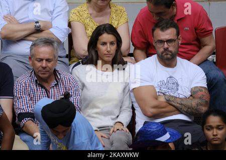 Ana Boyer Preysler au cours de la cinquième journée du tournoi de tennis Mutua Madrid Open à la Caja Magica sur 9 mai 2018 à Madrid, Espagne (photo par Oscar Gonzalez/NurPhoto) Banque D'Images