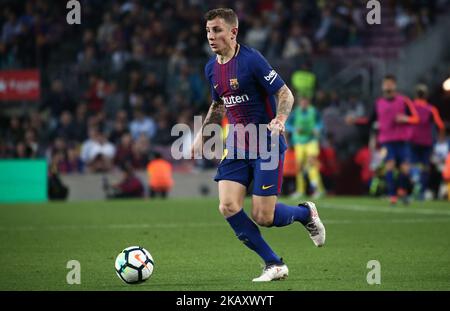 Lucas digne lors du match entre le FC Barcelone et Villarreal CF, joué au Camp Nou Stadium le 09th mai 2018 à Barcelone, Espagne. (Photo par Urbanandsport/NurPhoto) Banque D'Images