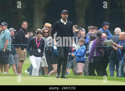 PEP Guardiola en action pendant le championnat BMW PGA Celebrity Pro-Am au Wentworth Club Virgnia Water, Surrey, Royaume-Uni, le 23rd mai 2018 (photo de Kieran Galvin/NurPhoto) Banque D'Images