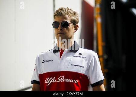 09 Marcus Ericsson de Suède Alfa Romeo Sauber F1 Portrait de l'équipe C37 lors du Grand Prix Monaco de Formule 1 à Monaco le 25 mai 2018 à Montecarlo, Monaco. (Photo par Xavier Bonilla/NurPhoto) Banque D'Images