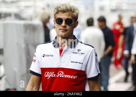 09 Marcus Ericsson de Suède Alfa Romeo Sauber F1 Portrait de l'équipe C37 lors de la course de Monaco Grand Prix de Formule 1 à Monaco le 27th mai 2018 à Montecarlo, Monaco. (Photo par Xavier Bonilla/NurPhoto) Banque D'Images