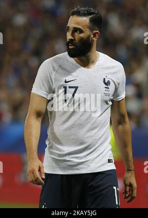 Adil Rami pendant le match amical entre la France et l'Italie, à Nice, sur 1 juin 2018 (photo de Loris Roselli/NurPhoto). Banque D'Images