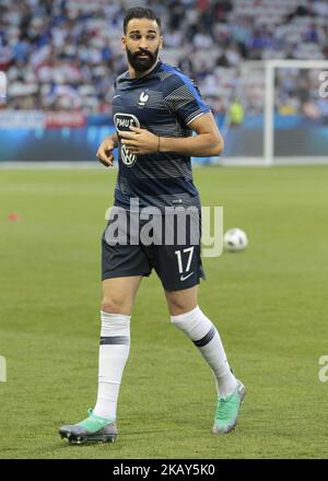 Adil Rami pendant le match amical entre la France et l'Italie, à Nice, sur 1 juin 2018 (photo de Loris Roselli/NurPhoto). Banque D'Images