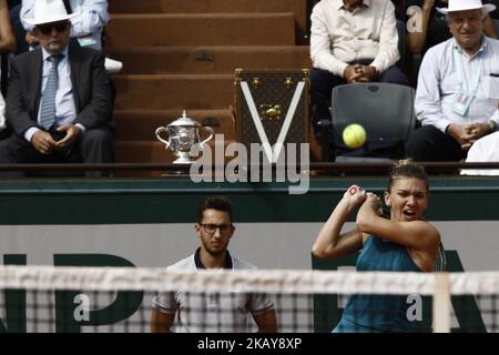 Simona Halep de Roumanie au cours du jour 14 de l'Open de France 2018 sur 9 juin 2018 à Paris, France. (Photo de Mehdi Taamallah/NurPhoto) Banque D'Images