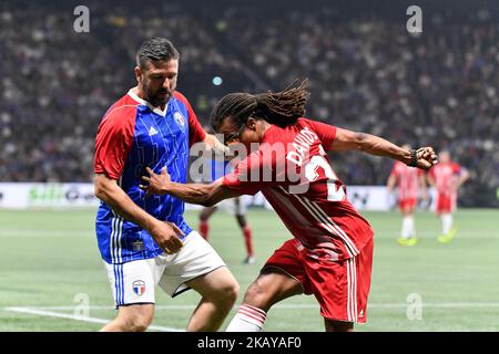 Edgar Davids lors d'un match de football d'exposition entre l'équipe nationale française de football de la coupe du monde 1998 et la FIFA 98 composée d'anciens joueurs internationaux, pour marquer le 20th anniversaire de la victoire de la coupe du monde 1998 en France, sur 12 juin 2018 à l'arène U de Nanterre, près de Paris. (Photo de Julien Mattia/NurPhoto) Banque D'Images