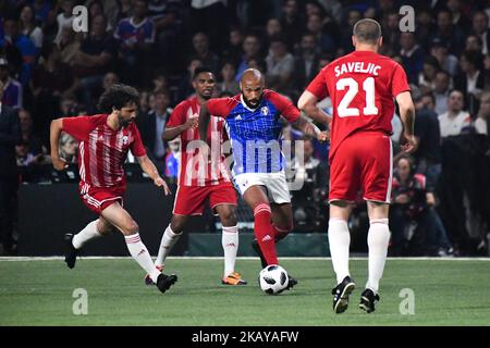 Thierry Henry lors d'une exposition de football entre l'équipe nationale française de football de la coupe du monde 1998 et la FIFA 98 composée d'anciens joueurs internationaux, pour marquer le 20th anniversaire de la victoire de la coupe du monde 1998 en France, sur 12 juin 2018 à l'arène U de Nanterre, près de Paris. (Photo de Julien Mattia/NurPhoto) Banque D'Images