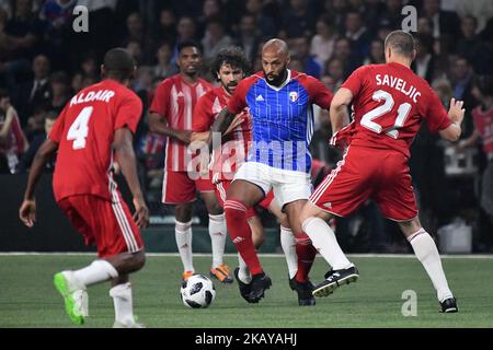 Thierry Henry lors d'une exposition de football entre l'équipe nationale française de football de la coupe du monde 1998 et la FIFA 98 composée d'anciens joueurs internationaux, pour marquer le 20th anniversaire de la victoire de la coupe du monde 1998 en France, sur 12 juin 2018 à l'arène U de Nanterre, près de Paris. (Photo de Julien Mattia/NurPhoto) Banque D'Images