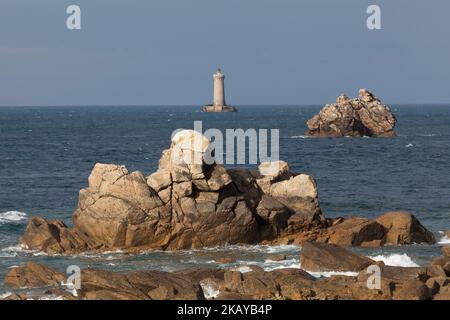 Phare du four près d'Argenton en Bretagne, France Banque D'Images