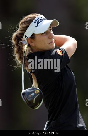 Luna Sobron, d'Espagne, est en 10th lors de la première partie du tournoi de golf Meijer LPGA Classic au Blythefield Country Club à Belmont, MI, USA jeudi, 14 juin 2018. (Photo de Jorge Lemus/NurPhoto) Banque D'Images