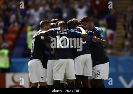 Les joueurs français fêtent leur score lors du match C de la coupe du monde de la FIFA, Russie, 2018 entre la France et l'Australie à l'arène Kazan sur 16 juin 2018 à Kazan, en Russie. (Photo de Mehdi Taamallah / NurPhoto) Banque D'Images