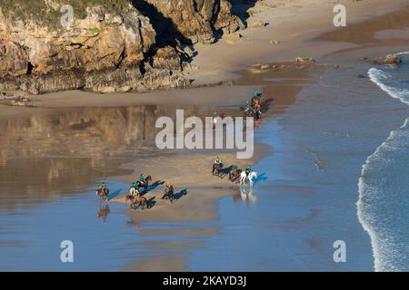 Plage de Torimbia, Llanes, Asturies, Espagne Banque D'Images