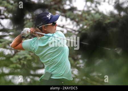 Ashleigh Buhai, de Johannesburg, en Afrique du Sud, a tiré des coups du tee 3rd lors de la troisième partie du tournoi de golf classique Meijer LPGA au Blythefield Country Club à Belmont, MI, USA Saturday, 16 juin 2018. (Photo par Amy Lemus/NurPhoto) Banque D'Images