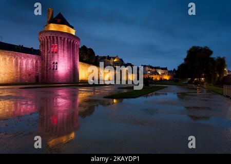 Mur de la ville et jardin des remparts, vannes, Bretagne, France Banque D'Images