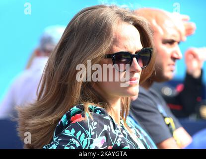 Kim Murray (Sears) épouse d'Andy Murray (GBR) pendant les Championnats de fièvre 1st Round Match entre Nick Kyrgios (AUS) contre Andy Murray (GBR) au Queen's Club, Londres, le 19 juin 2018 (photo de Kieran Galvin/NurPhoto) Banque D'Images