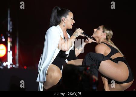 LA chanteuse AMÉRICAINE demi Lovato se produit au festival de musique Rock in Rio Lisbon 2018 à Lisbonne, Portugal, sur 24 juin 2018. ( Photo par Pedro Fiúza/NurPhoto) Banque D'Images