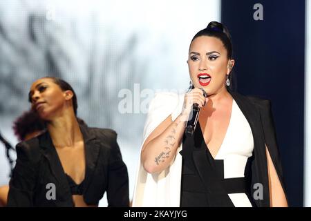 LA chanteuse AMÉRICAINE demi Lovato se produit au festival de musique Rock in Rio Lisboa 2018 à Lisbonne, au Portugal, sur 24 juin 2018. ( Photo par Pedro Fiúza/NurPhoto) Banque D'Images