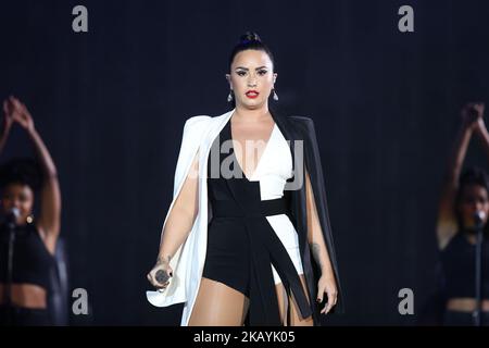 LA chanteuse AMÉRICAINE demi Lovato se produit au festival de musique Rock in Rio Lisboa 2018 à Lisbonne, au Portugal, sur 24 juin 2018. ( Photo par Pedro Fiúza/NurPhoto) Banque D'Images