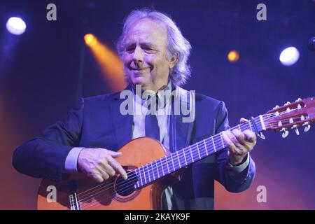 Joan Manuel Serrat, chanteuse et compositrice espagnole, se produit sur scène au Alfonso XIII Royal Botanic Garden de Madrid, Espagne, 26 juin 2018, à l'occasion du Festival de musique Botanic Nights 2018 (photo d'Oscar Gonzalez/NurPhoto) Banque D'Images