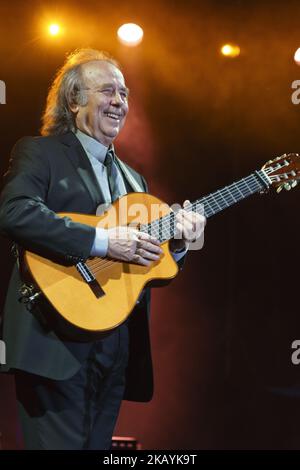 Joan Manuel Serrat, chanteuse et compositrice espagnole, se produit sur scène au Alfonso XIII Royal Botanic Garden de Madrid, Espagne, 26 juin 2018, à l'occasion du Festival de musique Botanic Nights 2018 (photo d'Oscar Gonzalez/NurPhoto) Banque D'Images