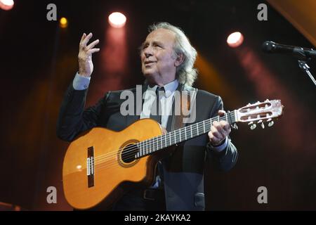 Joan Manuel Serrat, chanteuse et compositrice espagnole, se produit sur scène au Alfonso XIII Royal Botanic Garden de Madrid, Espagne, 26 juin 2018, à l'occasion du Festival de musique Botanic Nights 2018 (photo d'Oscar Gonzalez/NurPhoto) Banque D'Images