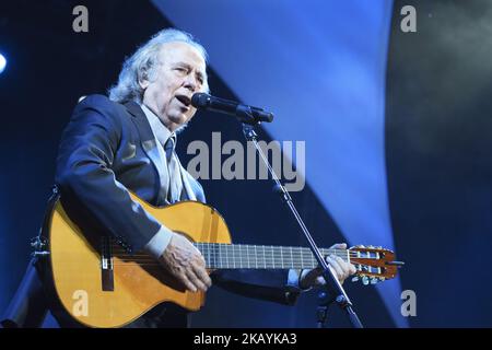 Joan Manuel Serrat, chanteuse et compositrice espagnole, se produit sur scène au Alfonso XIII Royal Botanic Garden de Madrid, Espagne, 26 juin 2018, à l'occasion du Festival de musique Botanic Nights 2018 (photo d'Oscar Gonzalez/NurPhoto) Banque D'Images