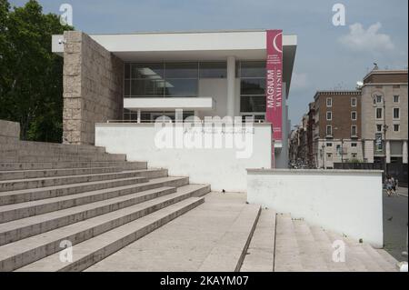 Ara Pacis Museum oeuvre de Richard Meier, complexe musée inauguré en 2006, il contient l'Ara Pacis d'Auguste à Rome, Italie, sur 27 mai 2018.(photo d'Omar Bai/NurPhoto) Banque D'Images