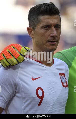 Robert Lewandowski de Pologne lors du match H de la coupe du monde de la FIFA 2018 entre le Japon et la Pologne au stade Volgograd à Volgograd, Russie sur 28 juin 2018 (photo par Andrew Surma/NurPhoto) Banque D'Images