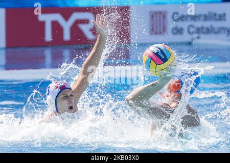 Match entre la Croatie et les pays-Bas correspondant aux championnats européens de water-polo LEN 33rd Barcelone 2018, à Barcelone, Espagne, sur 16 juillet 2018. (Photo par Urbanandsport/NurPhoto) Banque D'Images