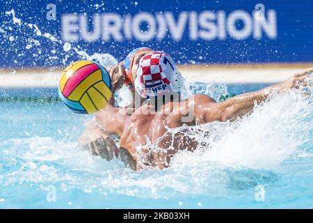 Match entre la Croatie et les pays-Bas correspondant aux championnats européens de water-polo LEN 33rd Barcelone 2018, à Barcelone, Espagne, sur 16 juillet 2018. (Photo par Urbanandsport/NurPhoto) Banque D'Images