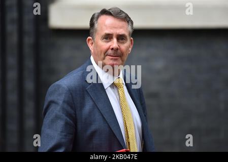 Le ministre britannique du Commerce Liam Fox quitte le 10 Downing Street à Londres, au Royaume-Uni, sur 18 juillet 2018. Theresa May s'adressera plus tard aux députés conservateurs dans un contexte de divisions amères entre leurs rangs quant à sa politique du Brexit. La réunion sera la dernière chance du premier ministre de rallier les députés de l'arrière-ban avant les vacances d'été. (Photo par Alberto Pezzali/NurPhoto) Banque D'Images