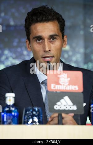 Alvaro Arbeloa lors de la conférence de presse de présentation d'Alvaro Odriozola comme nouveau joueur du Real Madrid au stade Santiago Bernabéu à Madrid, Espagne. 18 juillet 2018. (Photo de Borja B. Hojas/NurPhoto) Banque D'Images