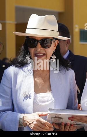 RocÃ­o Gonzalez visitez l'école de la République du Venezuela à Madrid. Espagne. 27 juillet 2017 (photo par Oscar Gonzalez/NurPhoto) Banque D'Images