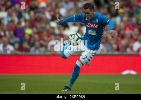 José Callejon de Napoli lors du match amical du club international entre le FC Liverpool et le SSC Napoli au stade Aviva de Dublin, Irlande sur 4 août 2018 (photo d'Andrew Surma/NurPhoto) Banque D'Images