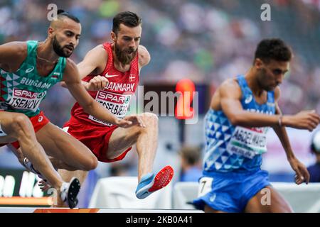 OLE Hesslbjerg pendant 3000m Steeple poursuite pour hommes au stade olympique de Berlin au Championnat européen d'athlétisme le 7/8/2018. (Photo par Ulrik Pedersen/NurPhoto) Banque D'Images