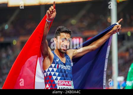 Morad Amdouni, de France, a remporté la finale de 10000 mètres au stade olympique de Berlin au Championnat européen d'athlétisme le 7/8/2018. (Photo par Ulrik Pedersen/NurPhoto) Banque D'Images