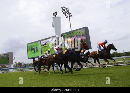 Courses hippiques à l'hippodrome de Nang Loeng à Bangkok, Thaïlande, 18 août 2018. (Photo par Anusak Laowilas/NurPhoto) Banque D'Images