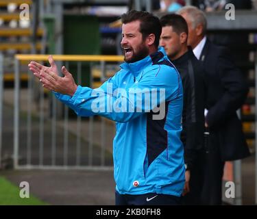 Matthew Bates Directeur de Hartlepool United lors du match de la Vanarama National League entre Dagenham et Redbridge contre Hartlepool United au stade de construction de Chigwell Dagenham Britain le 25 août 2018 (photo d'action Foto Sport/NurPhoto) Banque D'Images