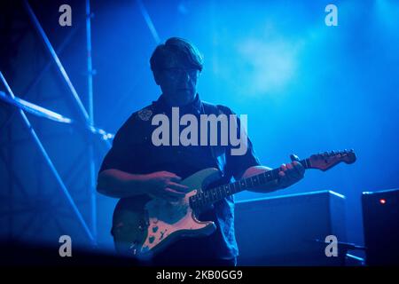 Will Sergent of the english rock band Echo & the Bunnymen photographié sur scène lors du festival todays 2018 à Turin, Italie (photo de Roberto Finizio/NurPhoto) Banque D'Images