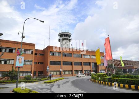 L'aéroport international de Tribhuwan est décoré pour le BIMSTEC 2018 à Katmandou, au Népal, mercredi, à 29 août 2018. Les chefs d'état membres de l'Initiative du Golfe du Bengale pour la coopération technique et économique multisectorielle (BIMSTEC) arrivent au Népal pour le sommet du BIMSTEC sur l'30-31 août 2018. (Photo de Narayan Maharajan/NurPhoto) Banque D'Images