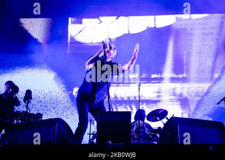 Matt Berninger du groupe de rock américain The National Performing live at Milano Rocks 2018 at Area Expo Experience Rho à Milan, Italie, on 7 septembre 2018. (Photo de Roberto Finizio/NurPhoto) Banque D'Images