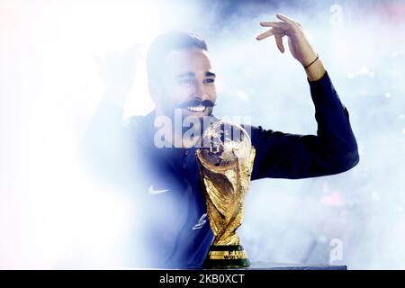 Adil Rami de France pendant le match de l'UEFA Nations League A - Groupe 1 entre la France et les pays-Bas au Stade de France à Saint - Denis, France sur 9 septembre 2018. (Photo de Mehdi Taamallah / NurPhoto) Banque D'Images