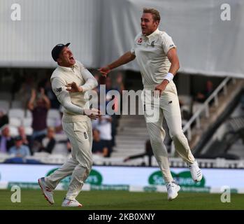 Stuart Broad, en Angleterre, célèbre le LBW sur Vilat Kohli, en Inde, au cours du quatrième jour du test de la série 5th de Specsavers International, qui a lieu entre l'Angleterre et l'Inde, à Kia Oval Ground, Londres, en Angleterre, le 10 septembre 2018. (Photo par action Foto Sport/NurPhoto) Banque D'Images